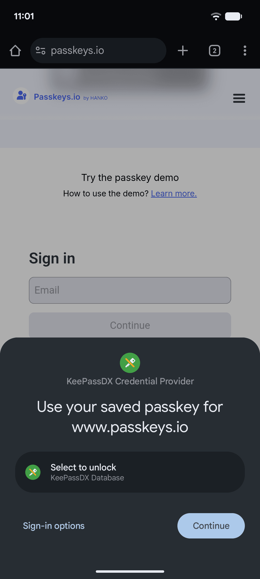 KeePassDX screenshot 1